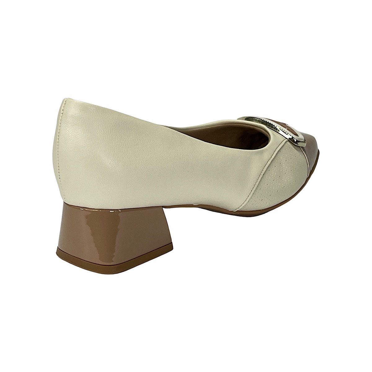 Sapato Piccadilly Scarpin Tati 160085 Off White/Amêndoa Branco 5