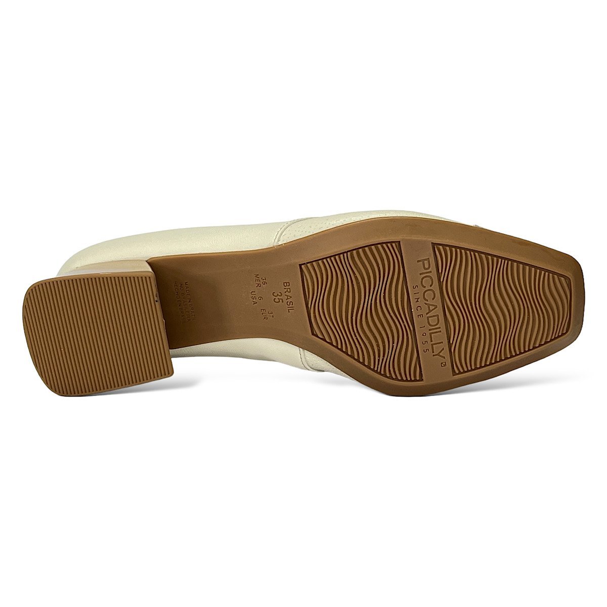 Sapato Piccadilly Scarpin Tati 160085 Off White/Amêndoa Branco 6