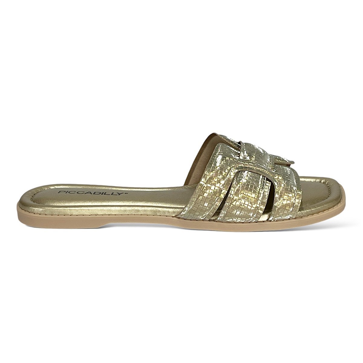 Tamanco Piccadilly Slide Rasteira 508054 Ouro Dourado 2