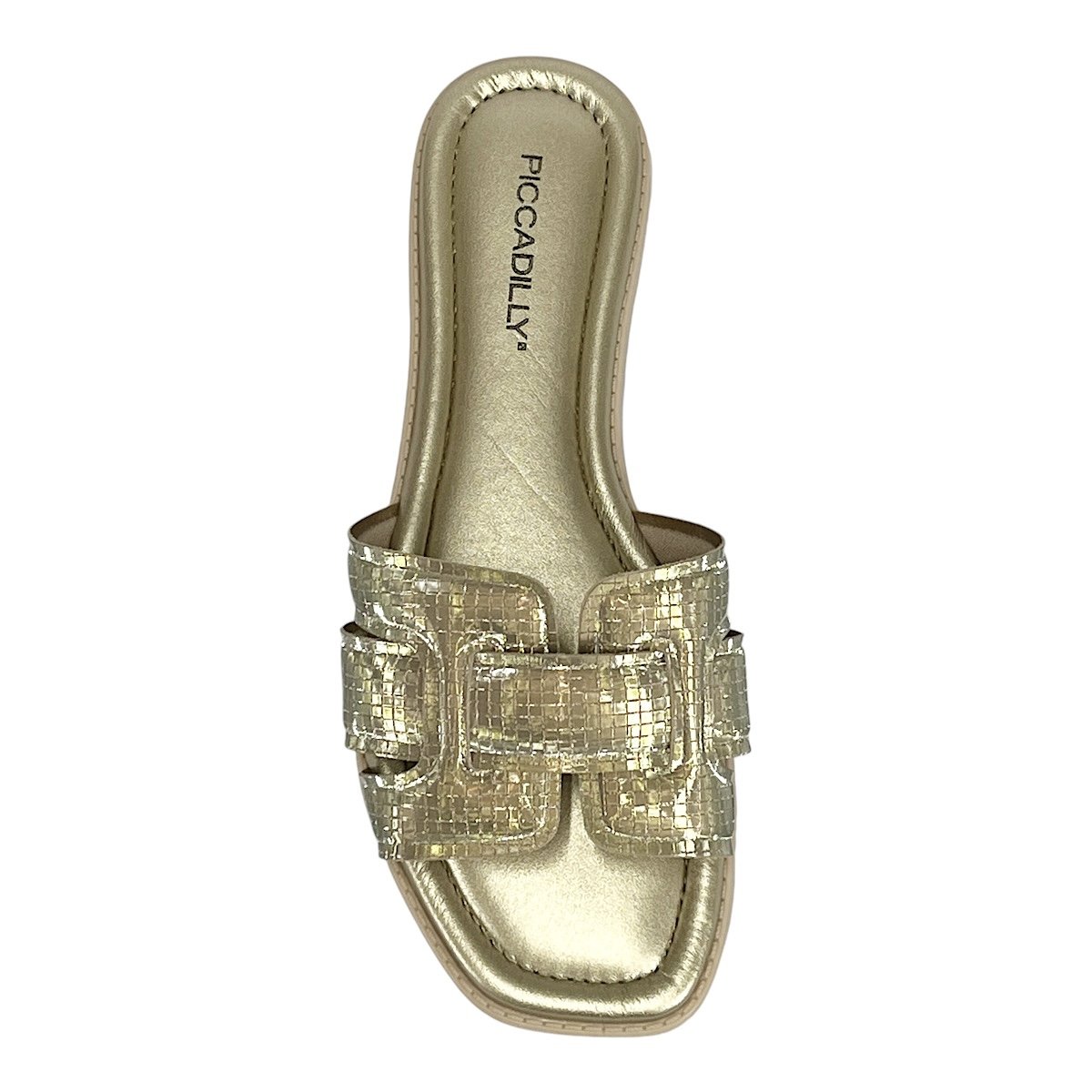 Tamanco Piccadilly Slide Rasteira 508054 Ouro Dourado 4