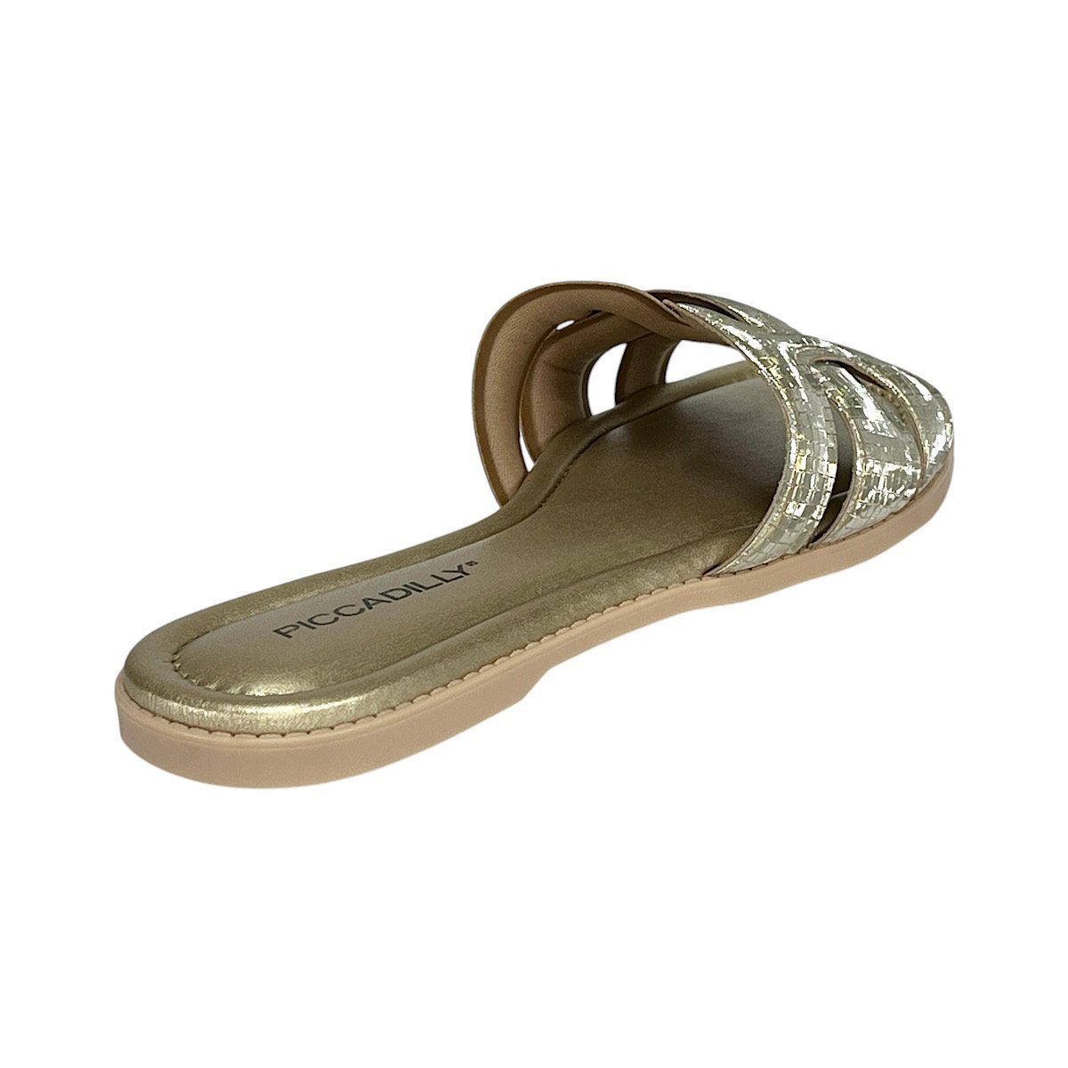 Tamanco Piccadilly Slide Rasteira 508054 Ouro Dourado 5