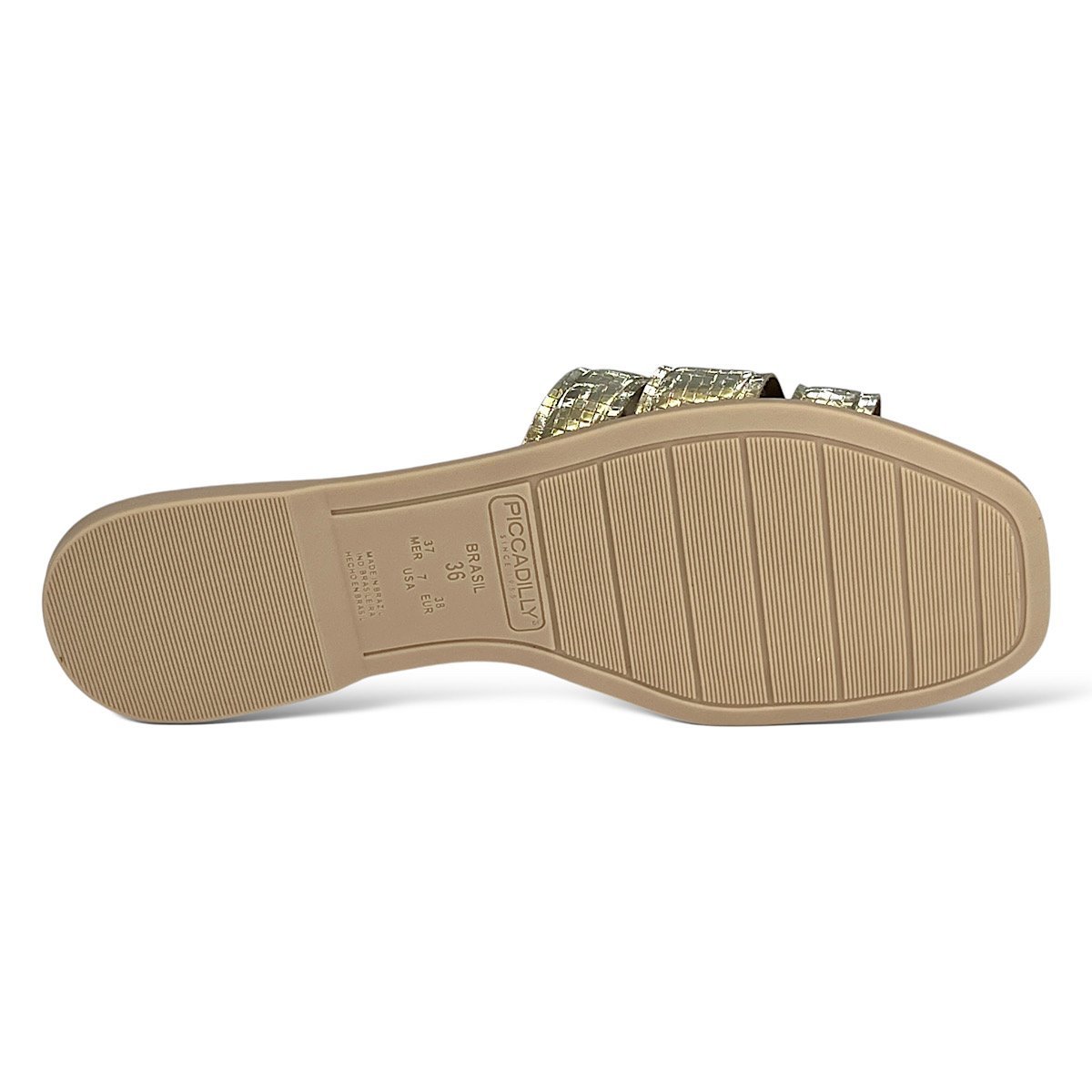 Tamanco Piccadilly Slide Rasteira 508054 Ouro Dourado 6