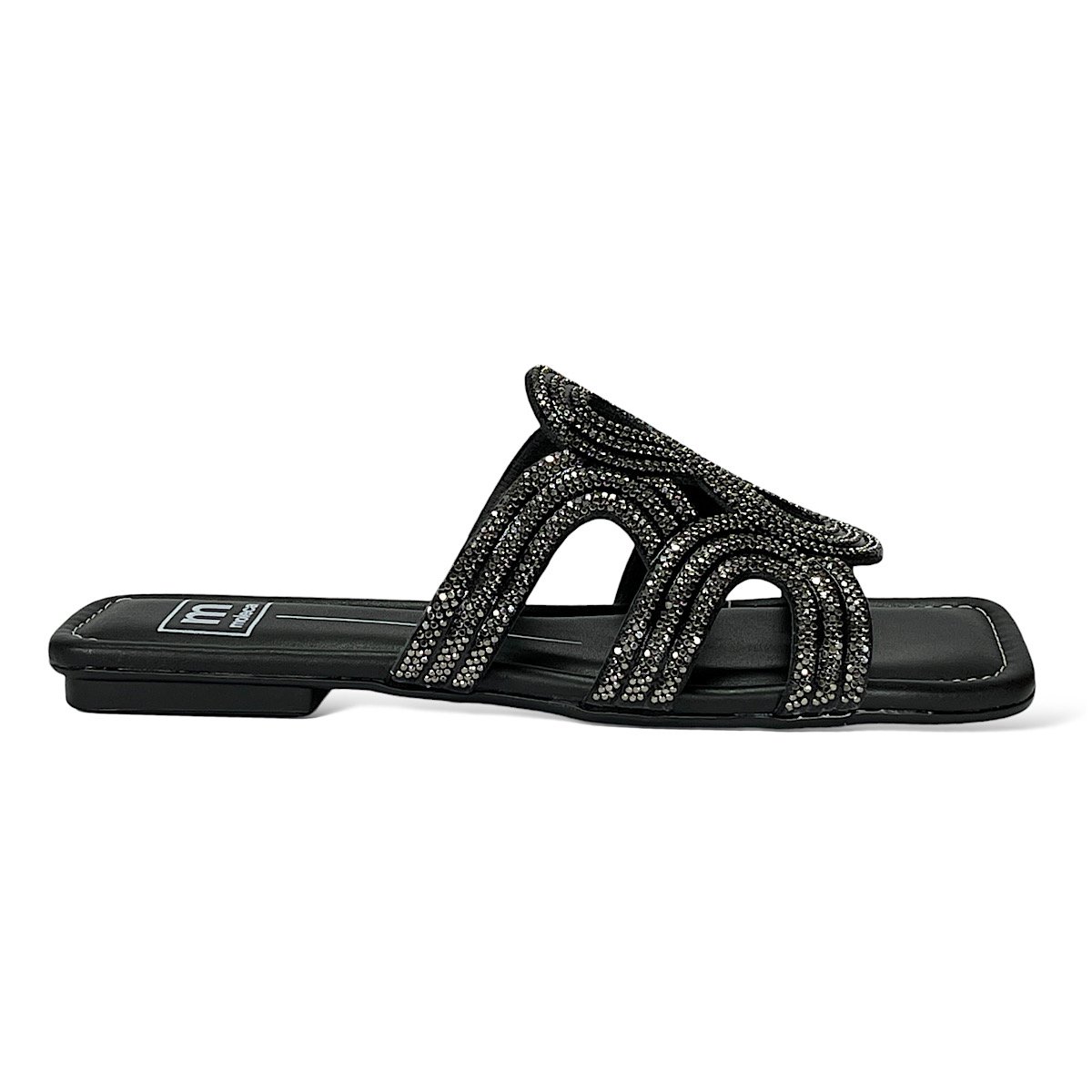 Tamanco Moleca Rasteirinha Strass 5462.133 Preto Preto 2