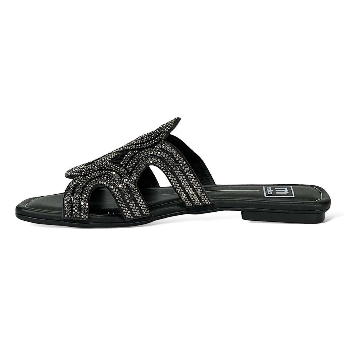 Tamanco Moleca Rasteirinha Strass 5462.133 Preto Preto 3