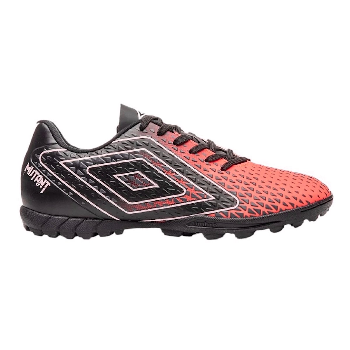 Chuteira Umbro Society Mutant Adulto U01FB00251 Coral/Preto Laranja/Preto 1