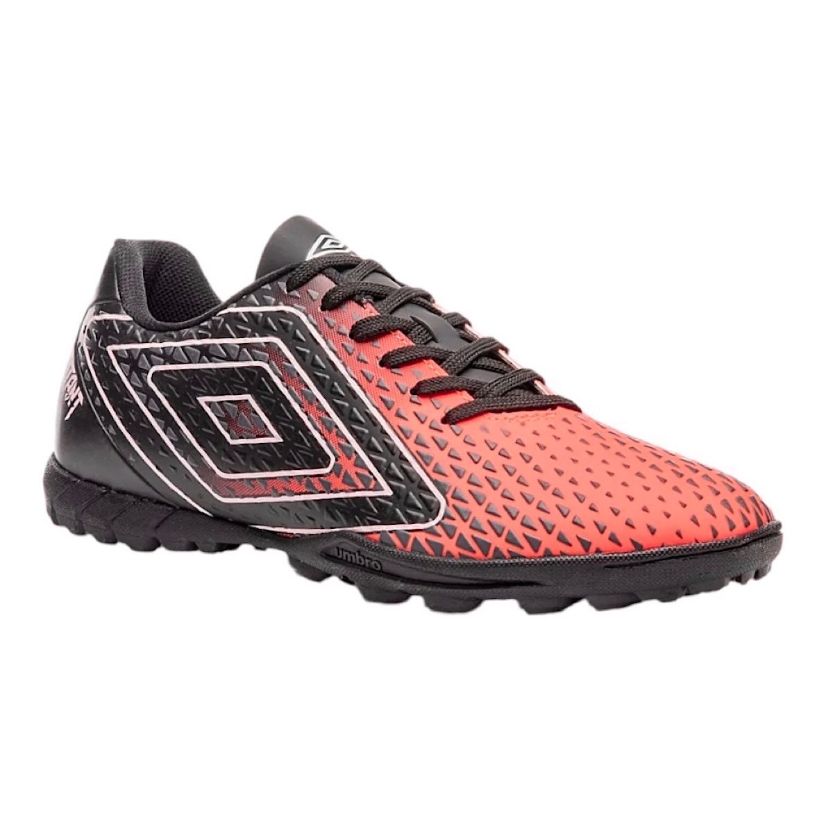 Chuteira Umbro Society Mutant Adulto U01FB00251 Coral/Preto Laranja/Preto 2
