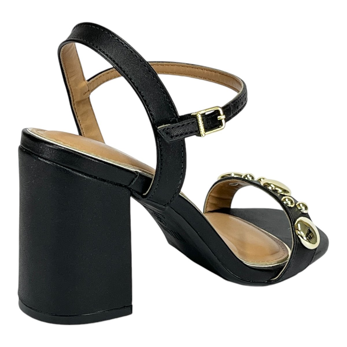 Sandália Vizzano Feminina Salto Bloco 6409.216 Preto Preto 5