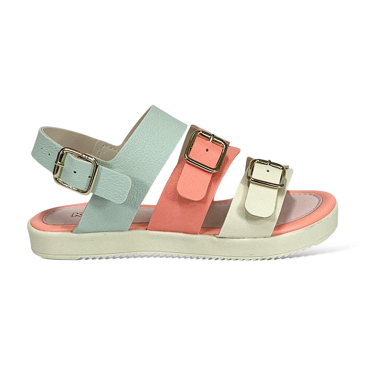 Sandália Klin Infantil Lolinha 421042 Azul Acqua/Coral Azul/laranja 2