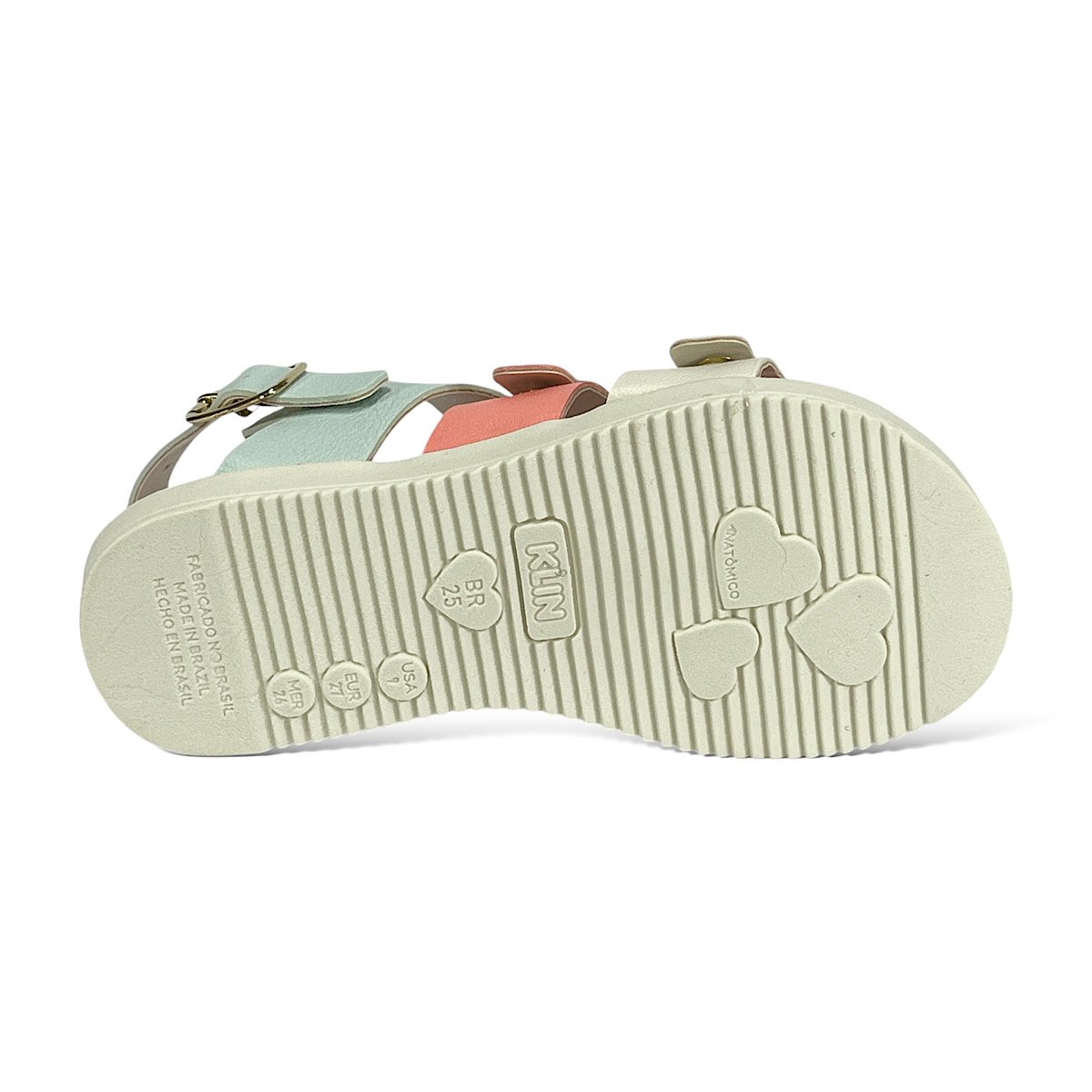 Sandália Klin Infantil Lolinha 421042 Azul Acqua/Coral Azul/laranja 6