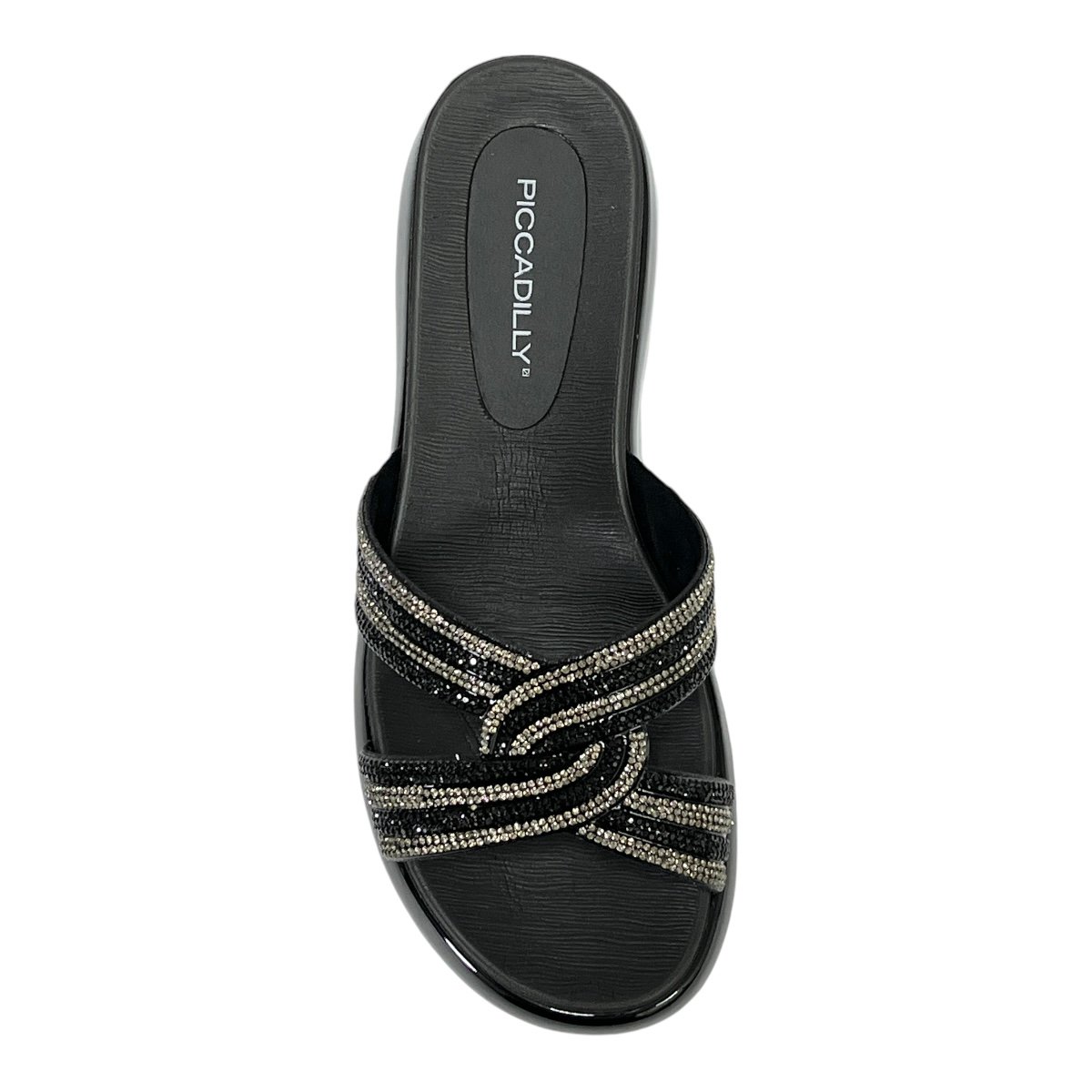 Tamanco Piccadilly Strass Verniz 459008 Preto Preto 4