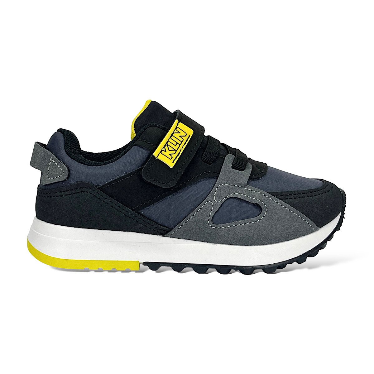 Tênis Klin Walk Mini 216123 Grafite/Preto/Amarelo Cinza/Preto 2
