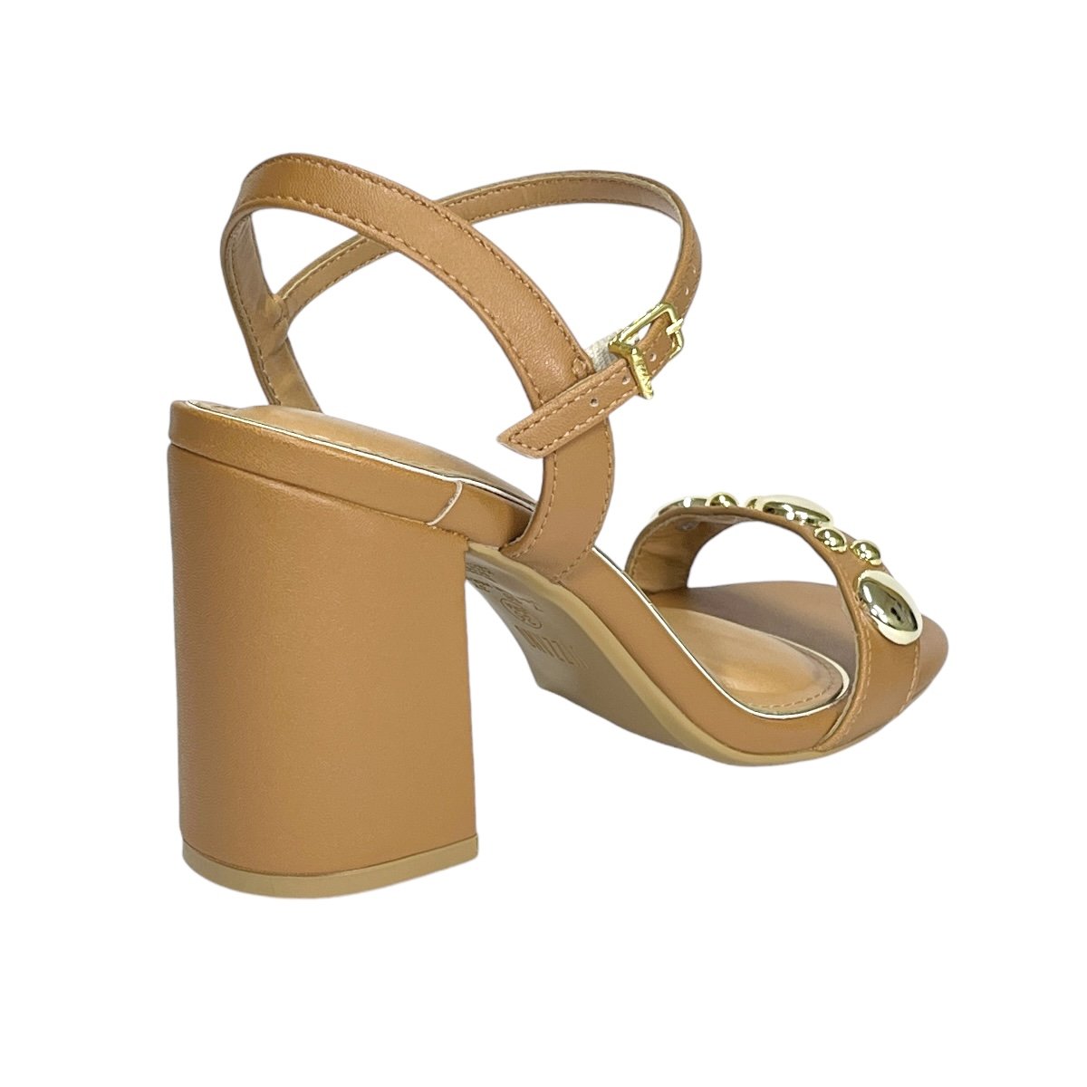 Sandália Vizzano Feminina Salto Bloco 6409.216 Camel Marrom 5