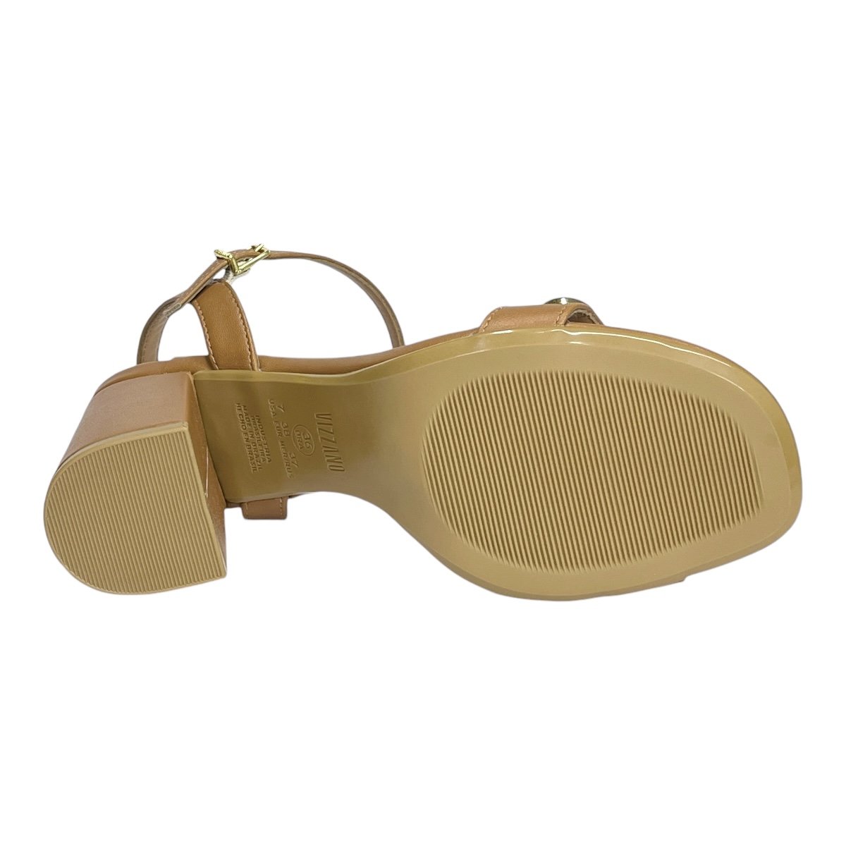 Sandália Vizzano Feminina Salto Bloco 6409.216 Camel Marrom 6