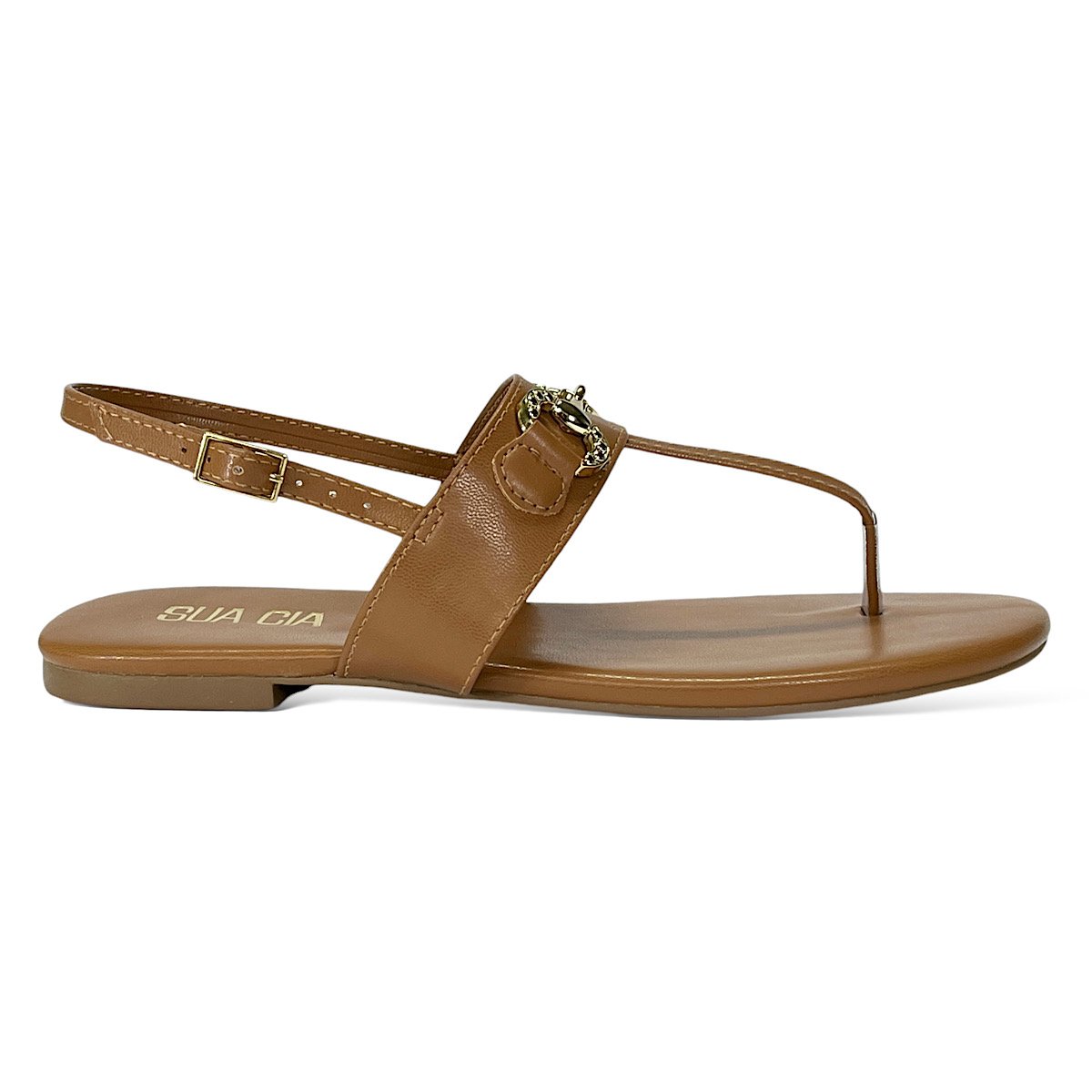 Sandália Sua Cia Rasteira Ana Castela 8358.15653 Caramelo Marrom 2