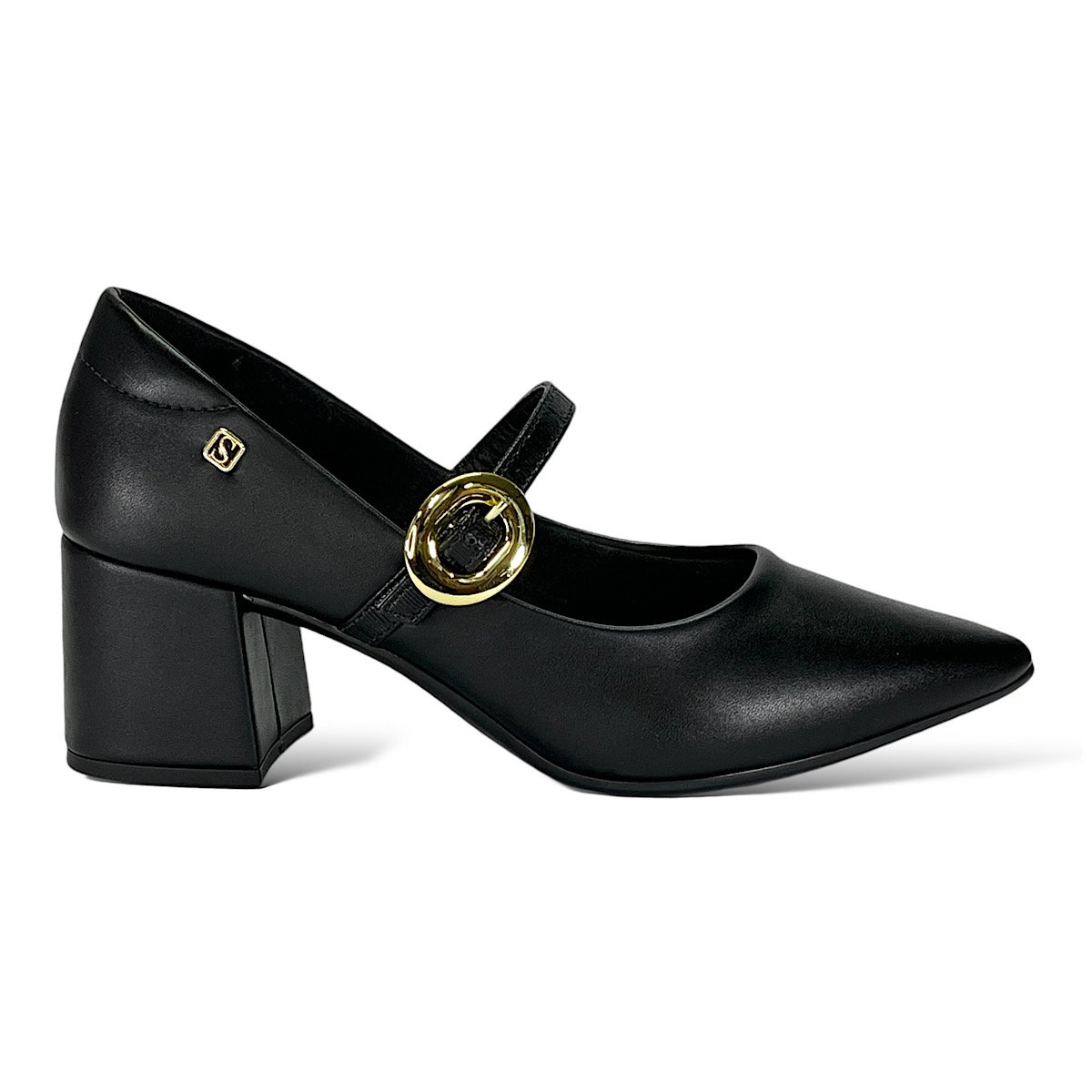 Sapato Santinelli Scarpin Boneca Salto Médio 1534-070 Preto Preto 2