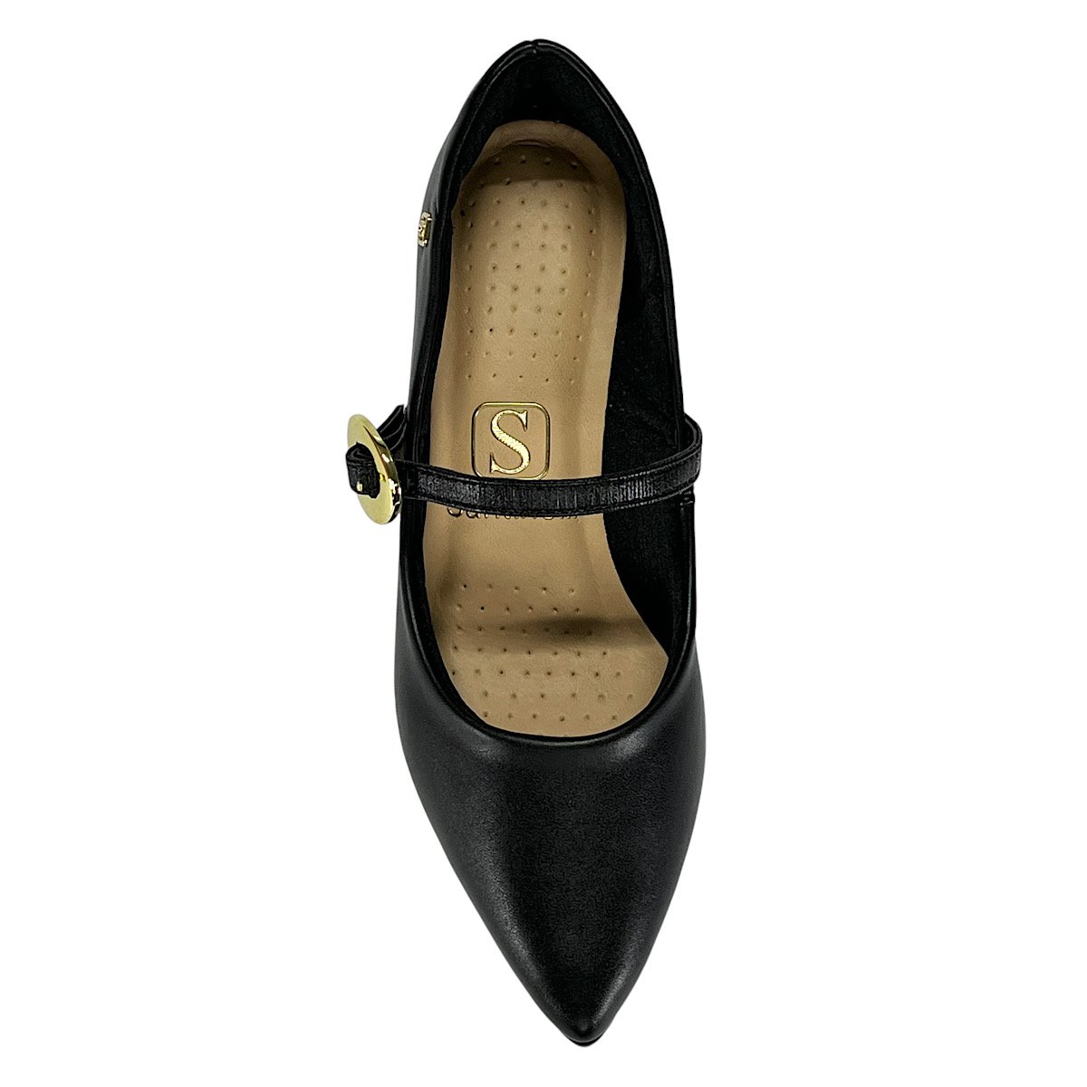 Sapato Santinelli Scarpin Boneca Salto Médio 1534-070 Preto Preto 4