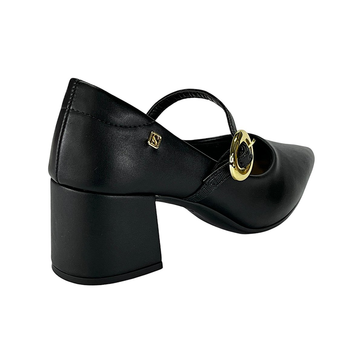 Sapato Santinelli Scarpin Boneca Salto Médio 1534-070 Preto Preto 5