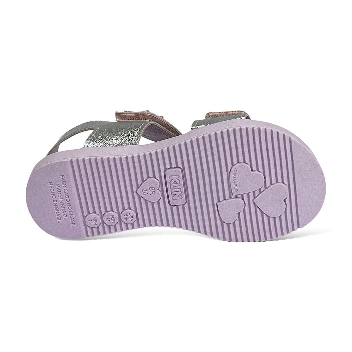 Sandália Klin Infantil Lolinha 421040 Prata/Lavanda Prata/Roxo 6