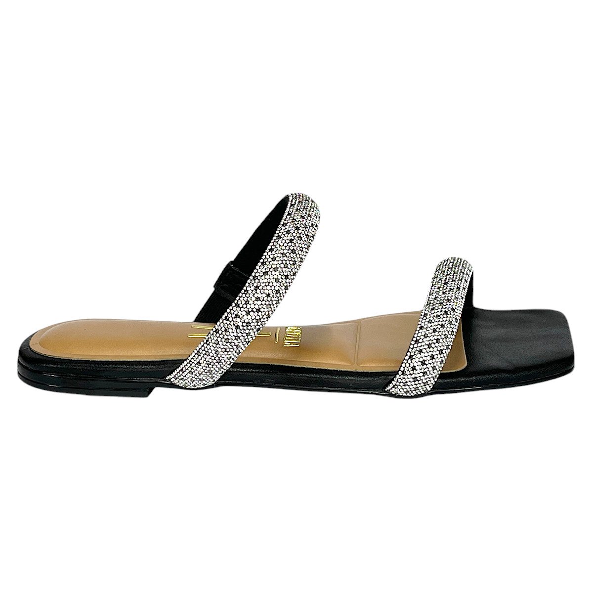 Tamanco Vizzano Flat Brilhos 6513.100 Preto Preto 2
