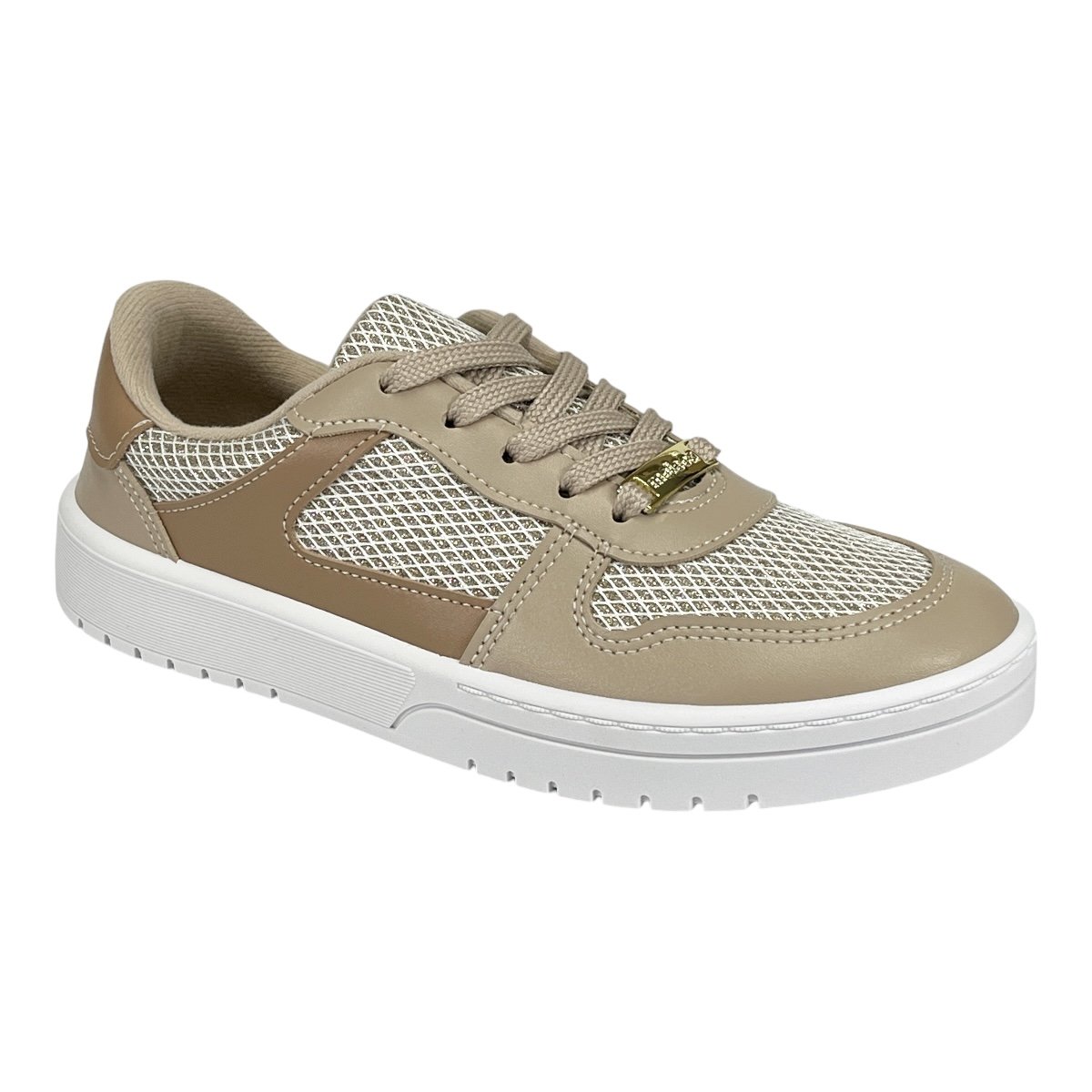 Tênis Moleca Feminino Casual Glamour 5791.110 Bege/Nude Marrom 2