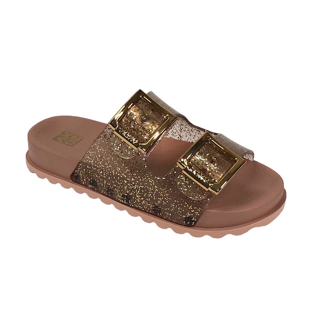 Tamanco Zaxy Slide Partner Infantil 18913 Nude Glitter