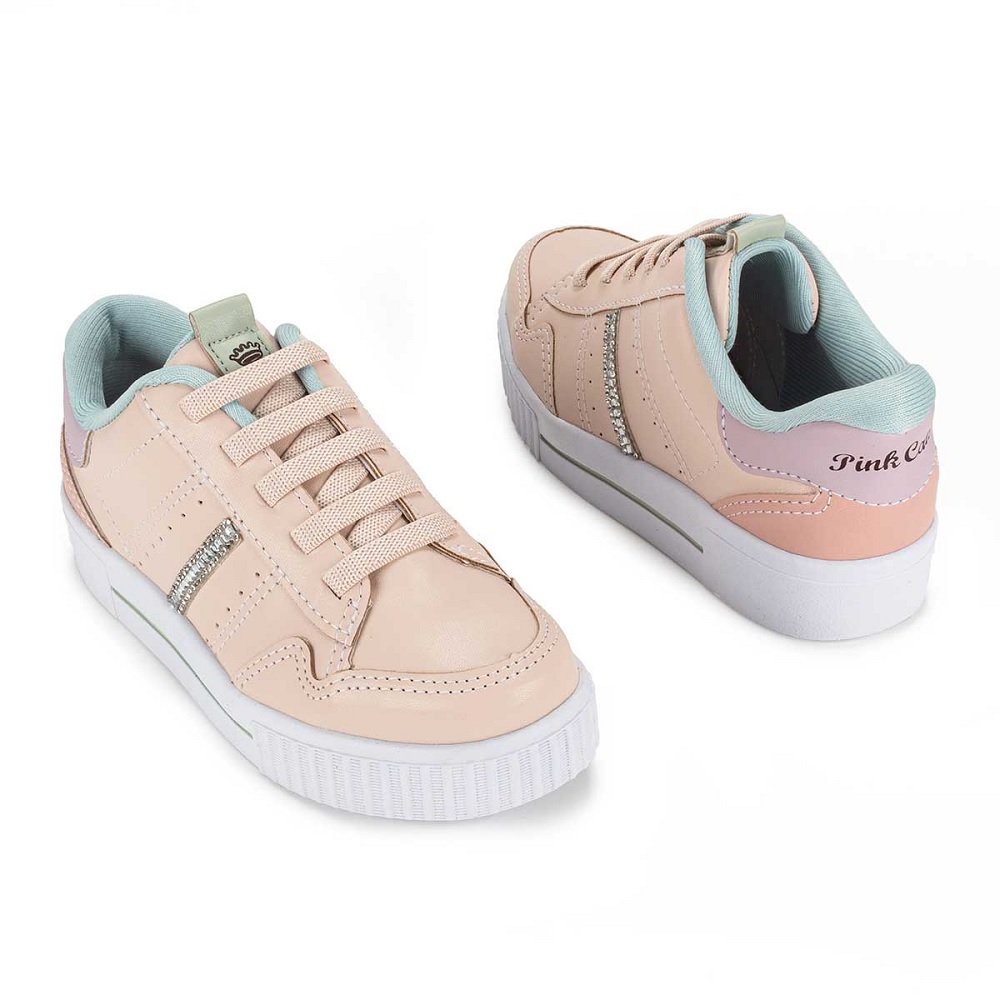 Tênis Pink Cats Infantil Casual V3303 Pétala Rosa 4