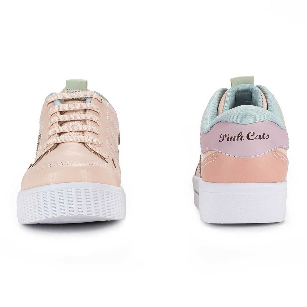 Tênis Pink Cats Infantil Casual V3303 Pétala Rosa 5