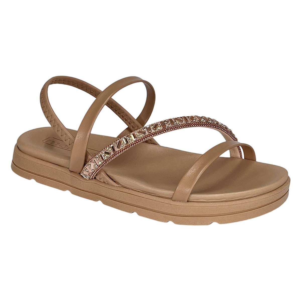 Sandália Moleca Flatform Casual 5490.104 Nude Marrom 1