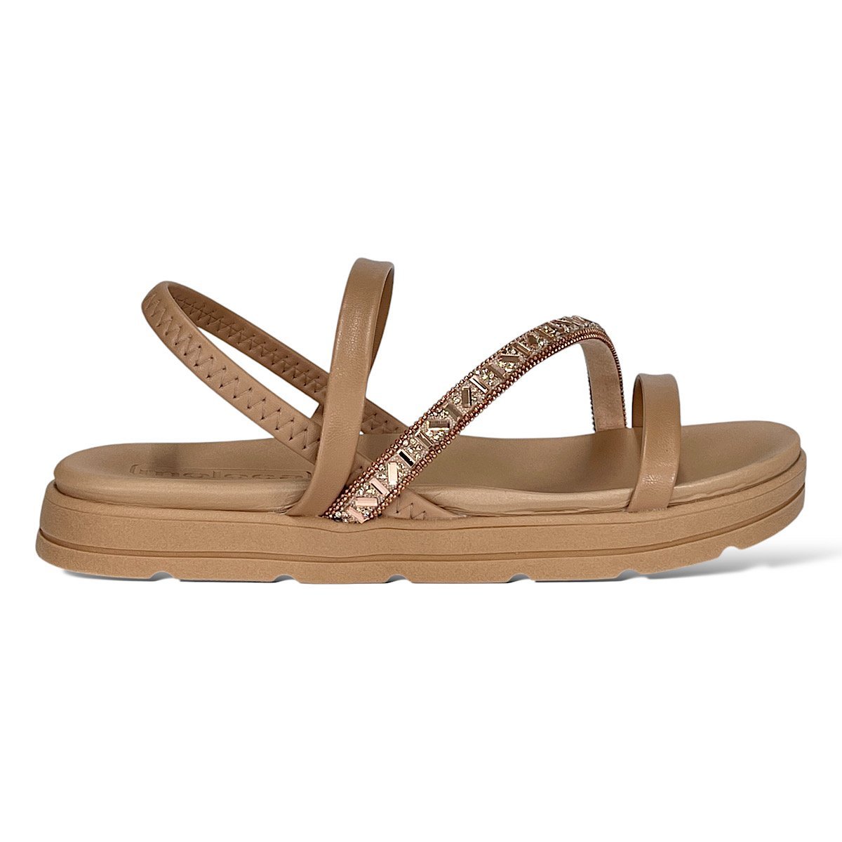 Sandália Moleca Flatform Casual 5490.104 Nude Marrom 2