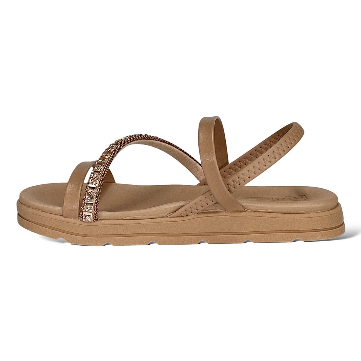 Sandália Moleca Flatform Casual 5490.104 Nude Marrom 3