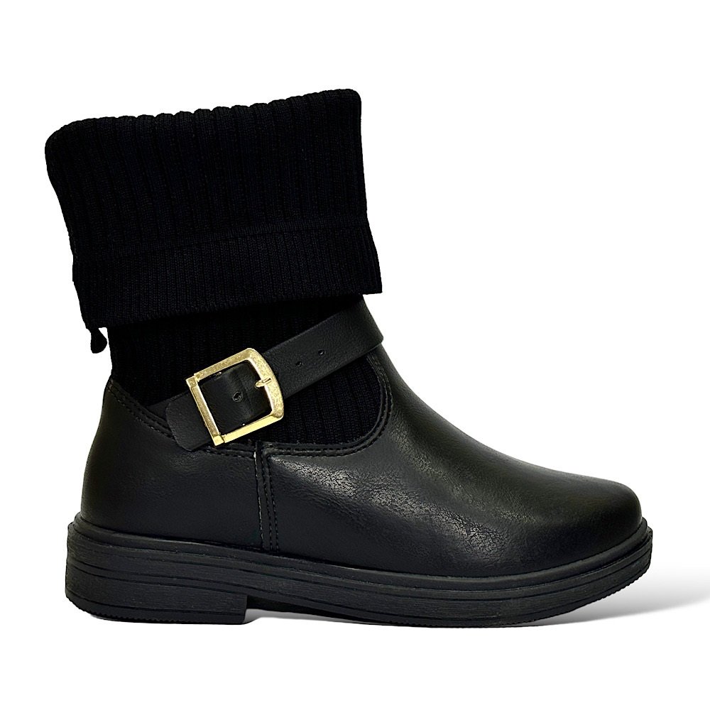 Bota Worldcolors Ana Infantil 328009 Preto Preto 2