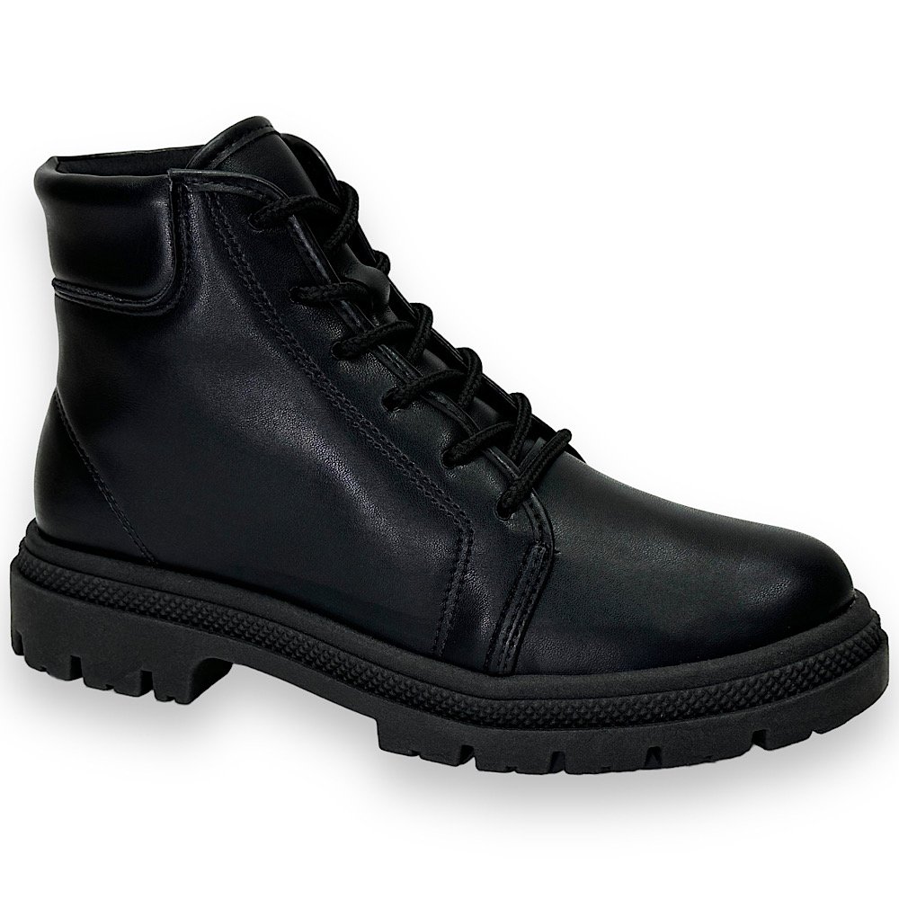 Bota Moleca Coturno Casual Feminino 5344.102 Preto Preto 1