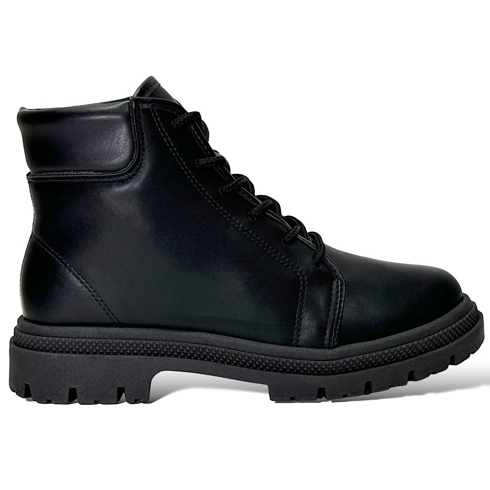 Bota Moleca Coturno Casual Feminino 5344.102 Preto Preto 2