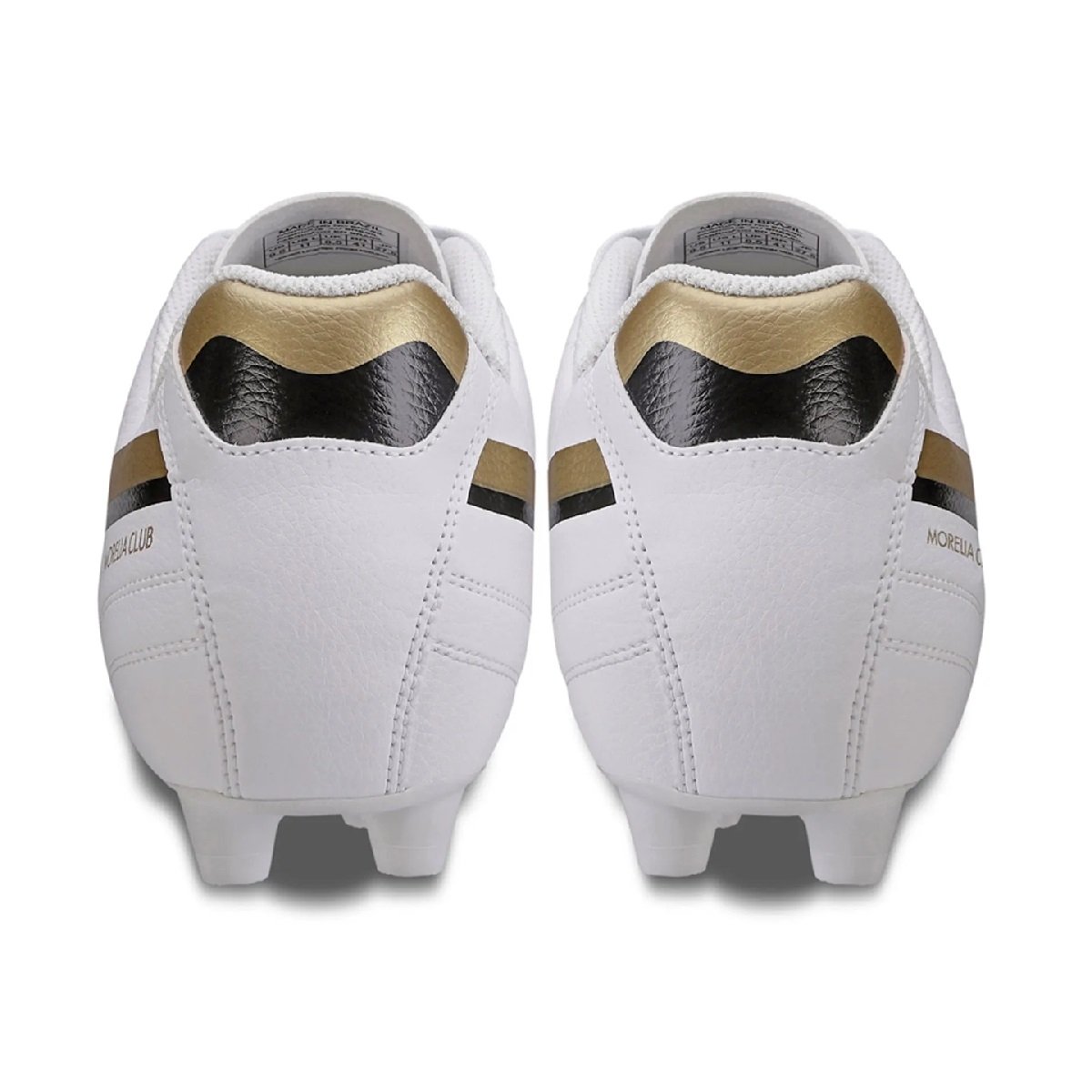 Chuteira Mizuno Morelia Club MD Campo 107680680 Branco/Dourado Branco 4