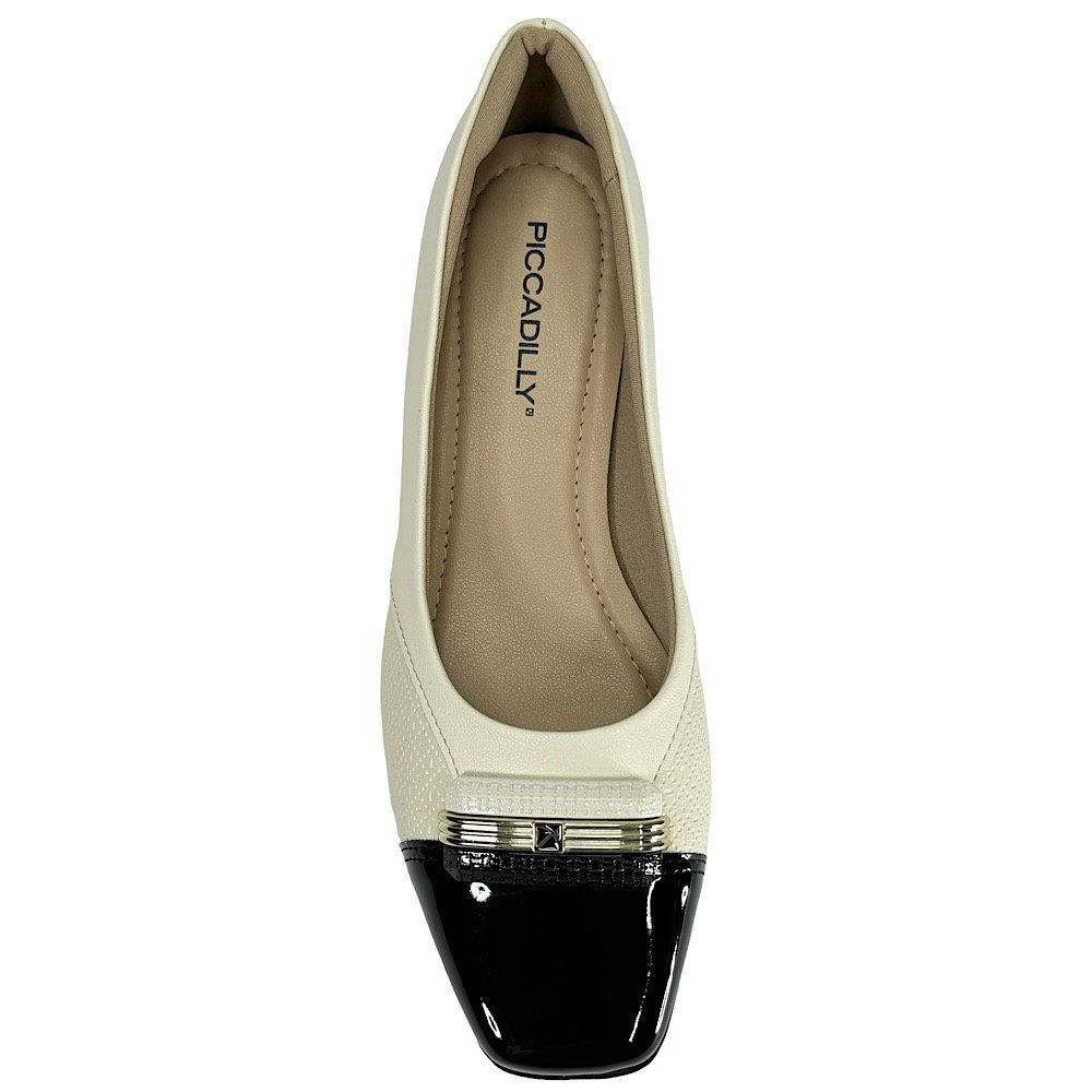 Sapato Piccadilly Tati Salto Médio 160078 Off White Off White 4