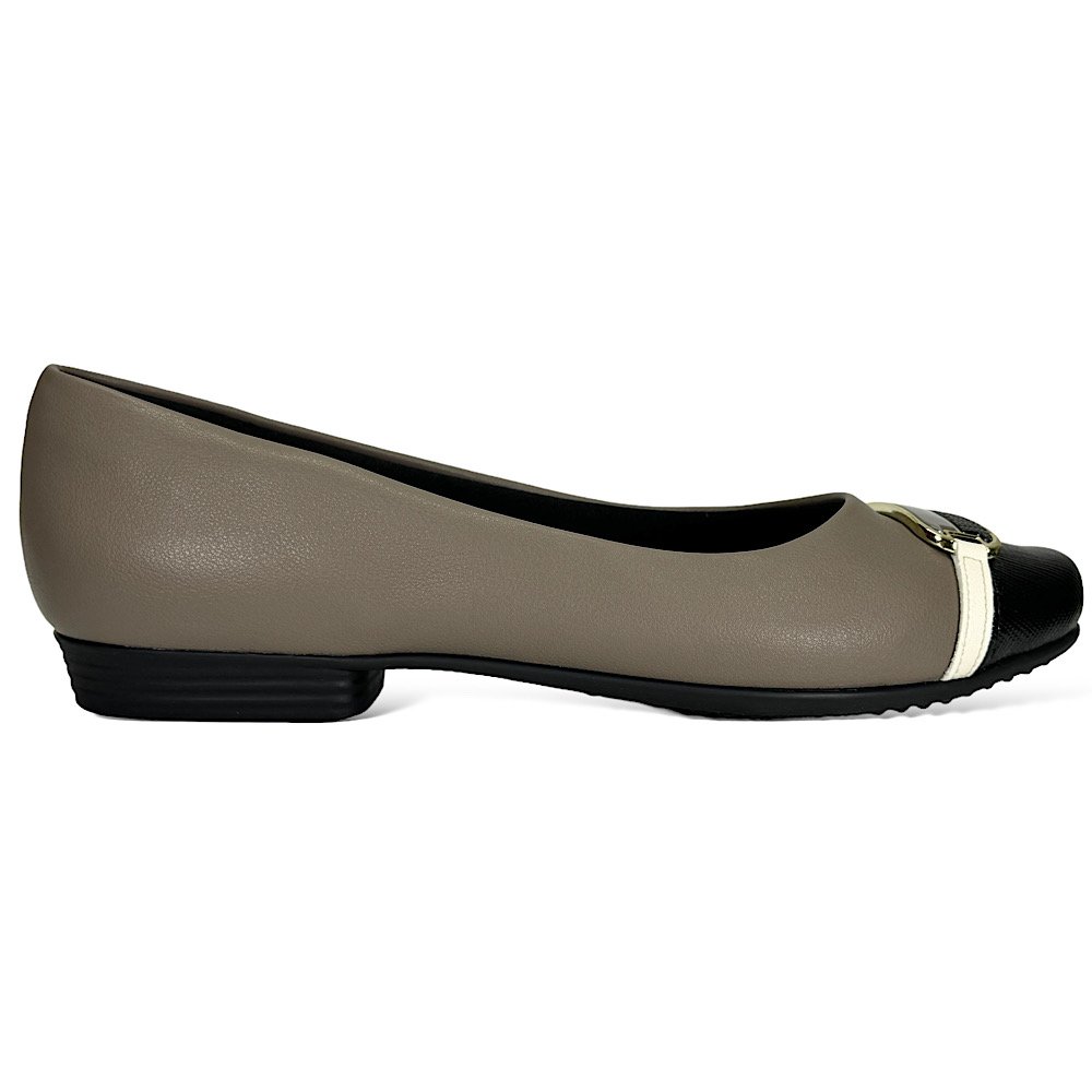 Sapatilha Piccadilly Para Joanete 250229 Taupe/Preto Taupe/Preto 2