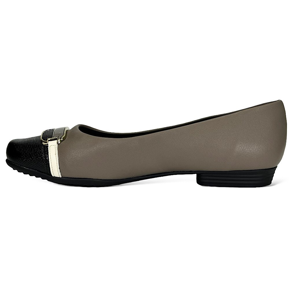 Sapatilha Piccadilly Para Joanete 250229 Taupe/Preto Taupe/Preto 3