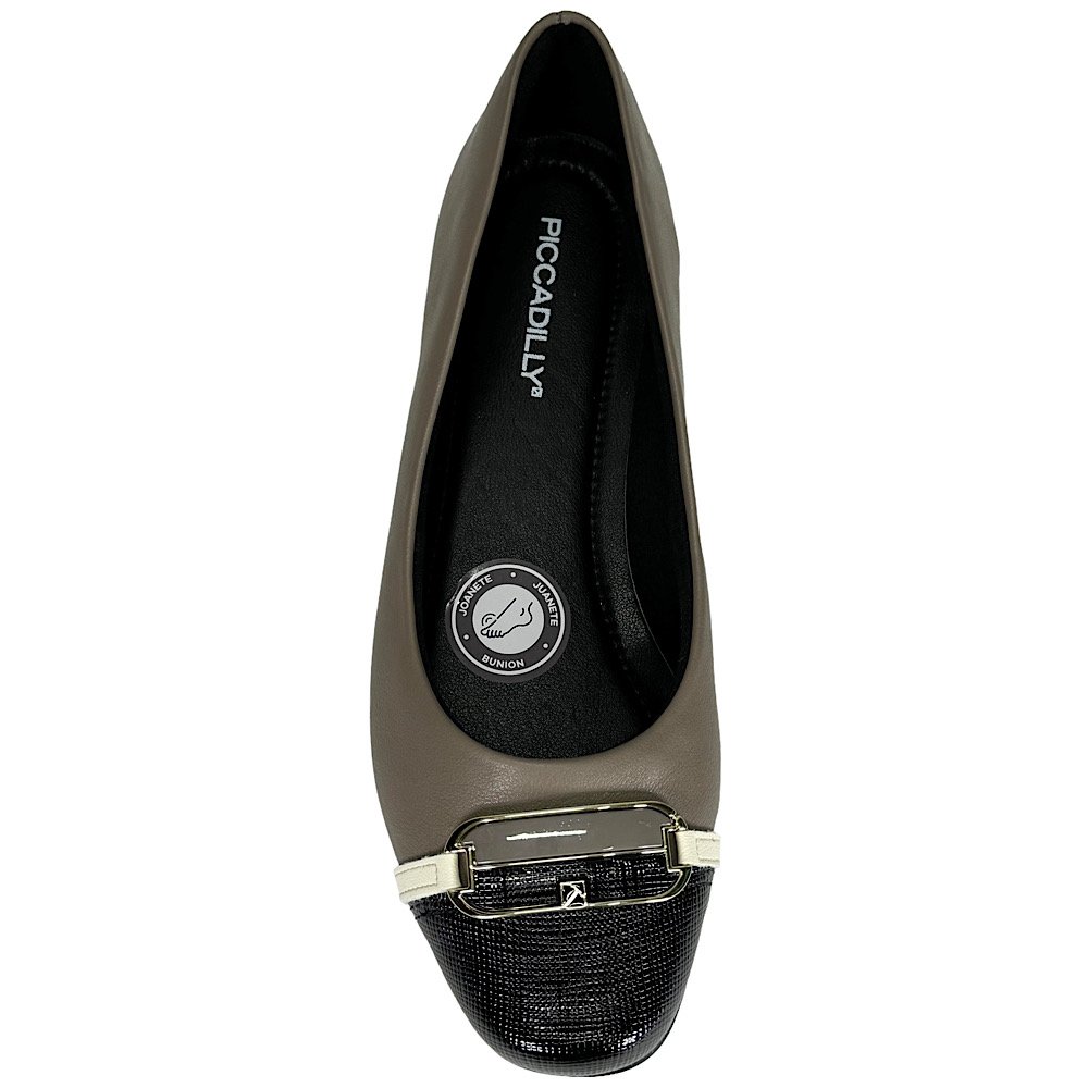 Sapatilha Piccadilly Para Joanete 250229 Taupe/Preto Taupe/Preto 4