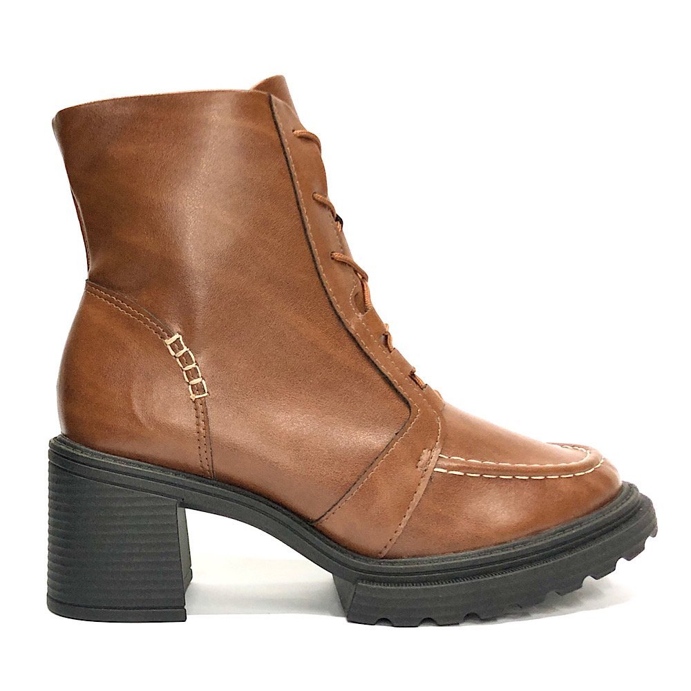 Bota Piccadilly Coturno Salto Bloco 753006 Camel Camel 2