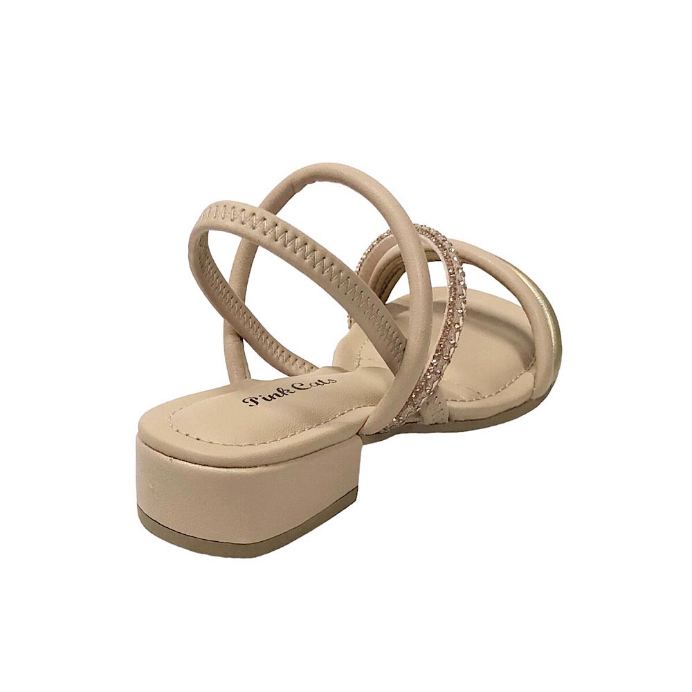 Sandália Pink Cats Infantil Salto Baixo V3801 Bege Bege 5