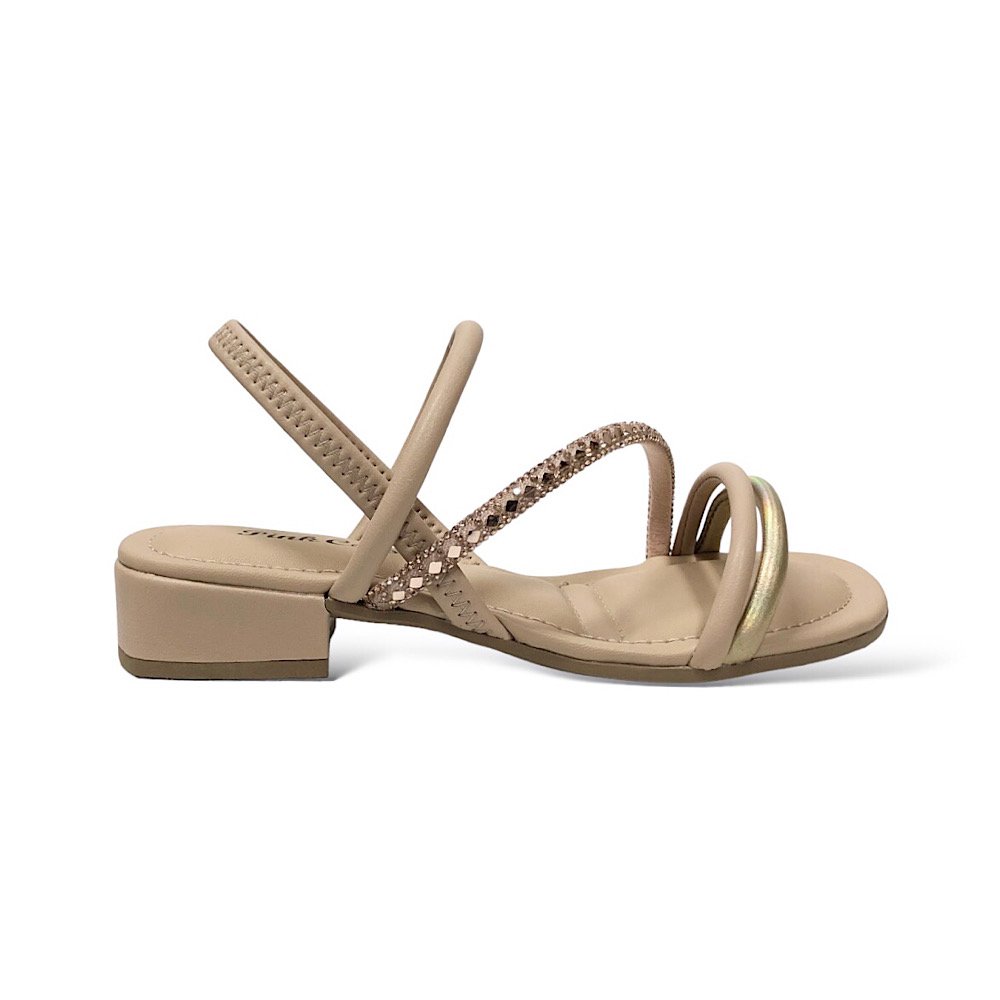 Sandália Pink Cats Infantil Salto Baixo V3801 Bege Bege 2