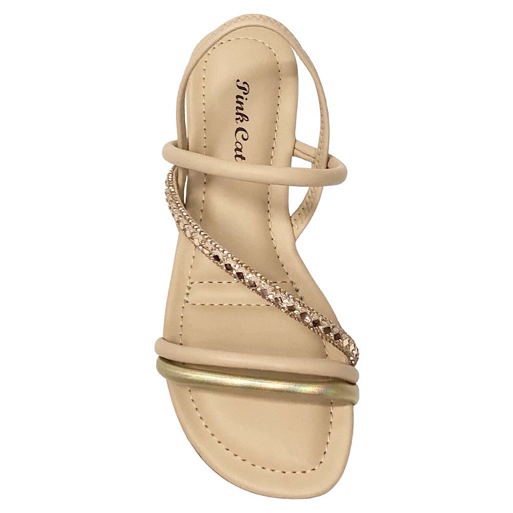 Sandália Pink Cats Infantil Salto Baixo V3801 Bege Bege 4