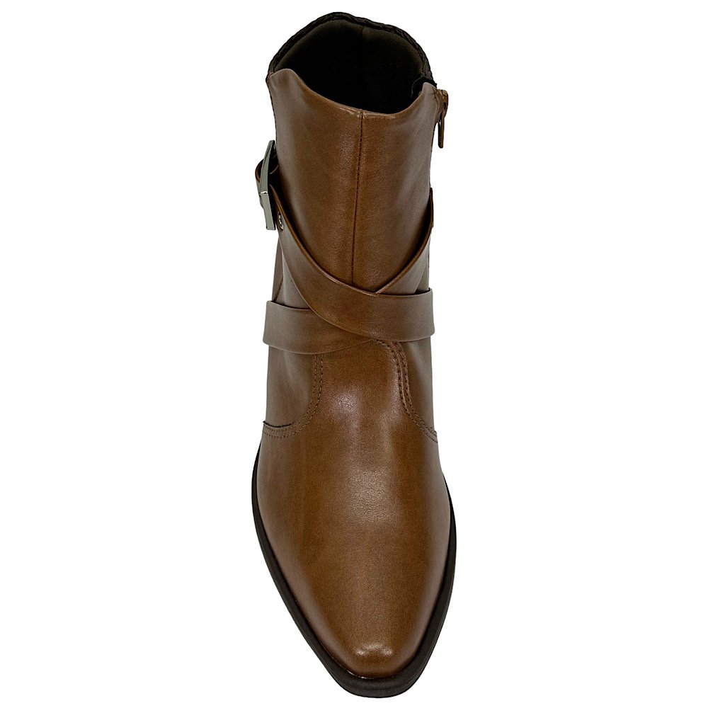 Bota Piccadilly Giordana Bico Fino Salto Bloco 766002 Camel Marrom 4