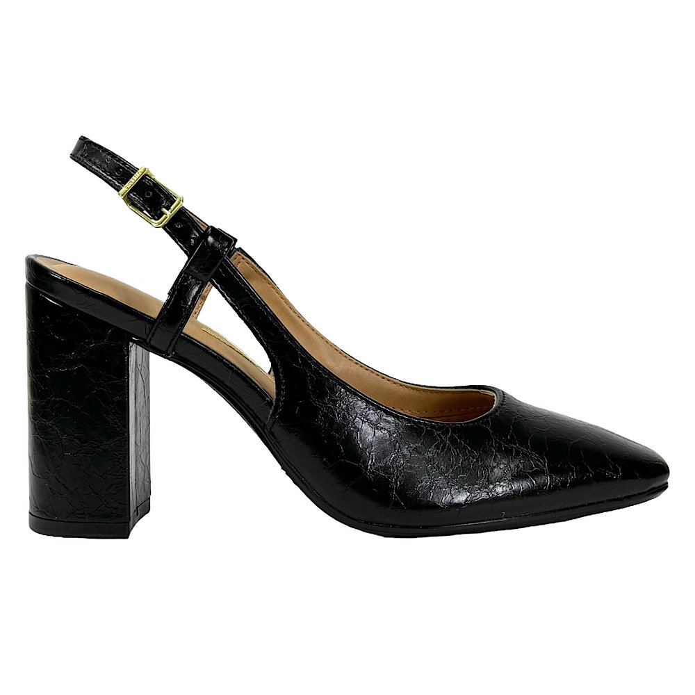 Sapato Vizzano Slingback Salto Alto 1428.101 Preto Preto 2