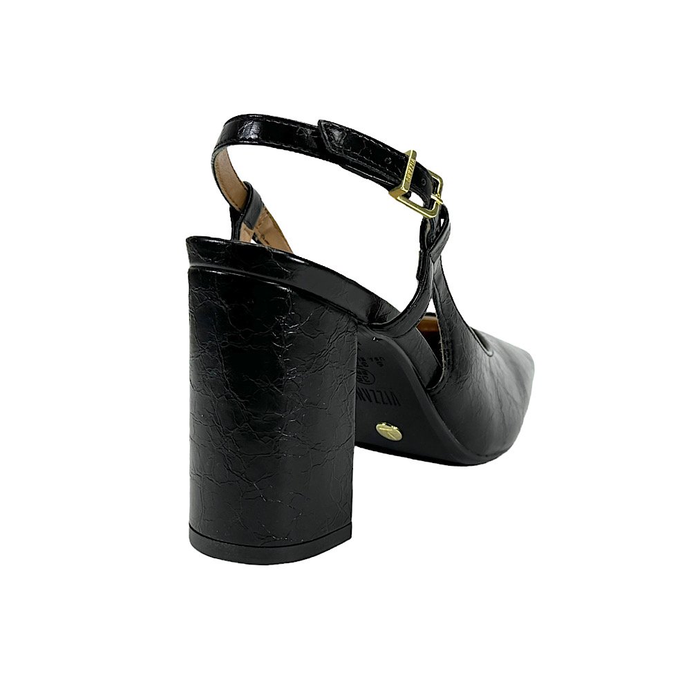 Sapato Vizzano Slingback Salto Alto 1428.101 Preto Preto 5