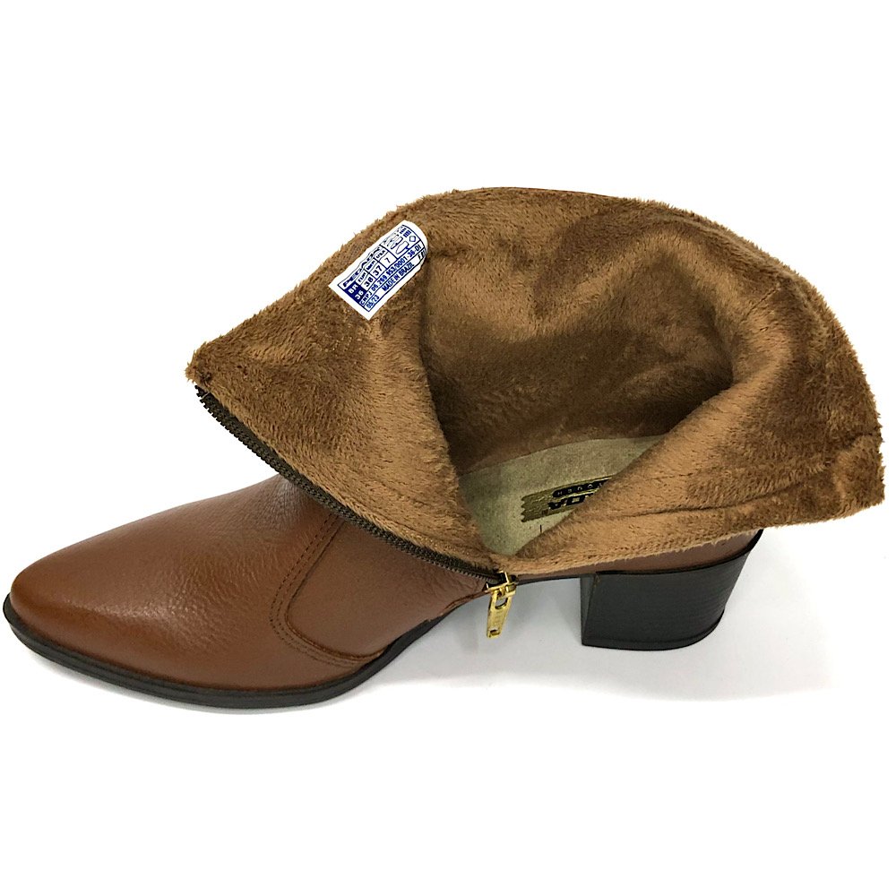 Bota Pegada Feminina Salto Bloco Bico Fino 280501 Terracota Marrom 3