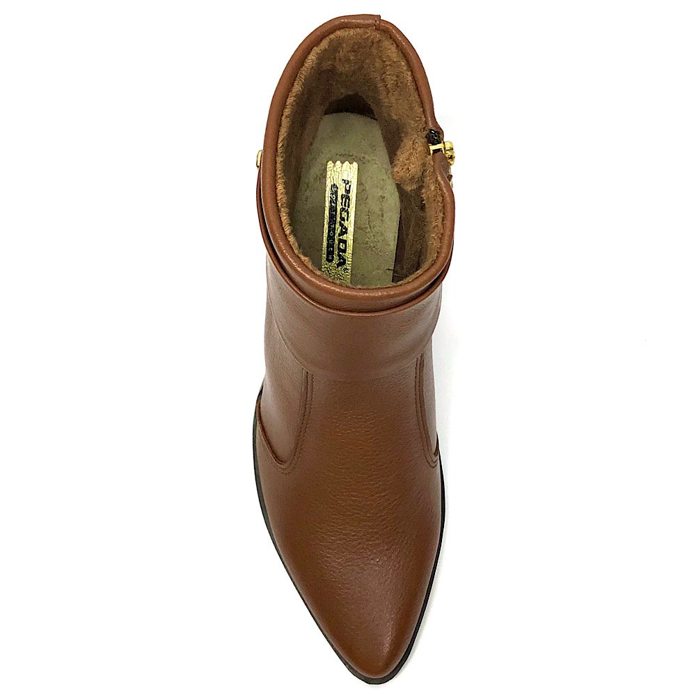 Bota Pegada Feminina Salto Bloco Bico Fino 280501 Terracota Marrom 4