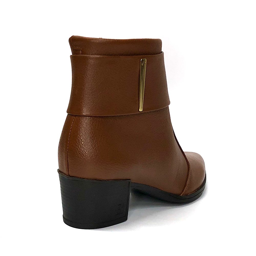 Bota Pegada Feminina Salto Bloco Bico Fino 280501 Terracota Marrom 5