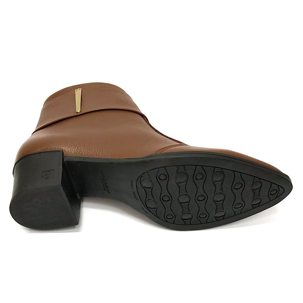 Bota Pegada Feminina Salto Bloco Bico Fino 280501 Terracota Marrom 6
