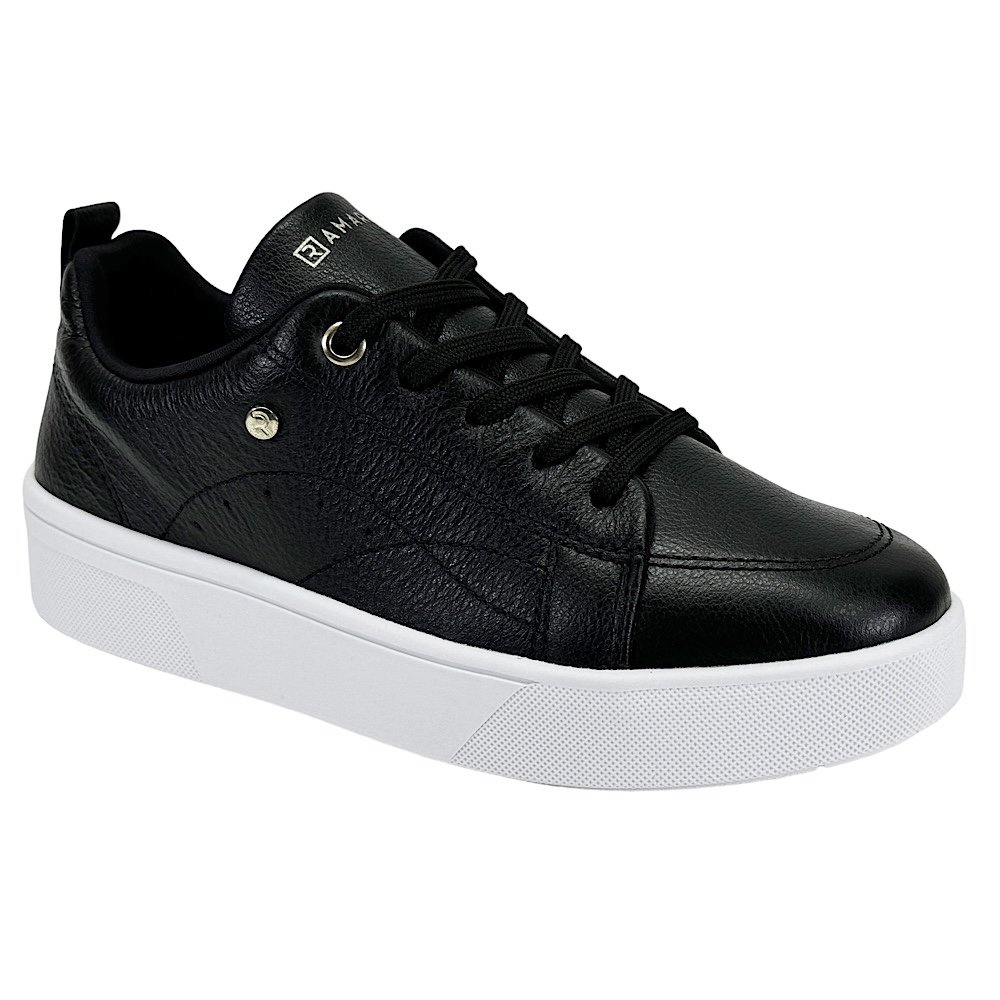Tênis Ramarim Plataforma em Couro 82101 Preto Preto 2